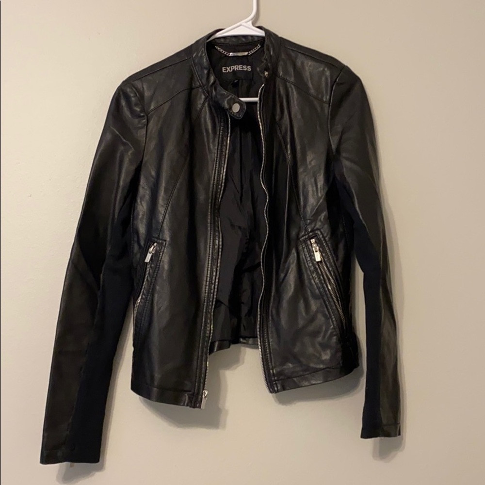 Vintage, Black Faux Leather Jacket from Express